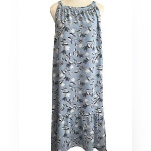 J. Jill Light Blue Floral M Midi Dress